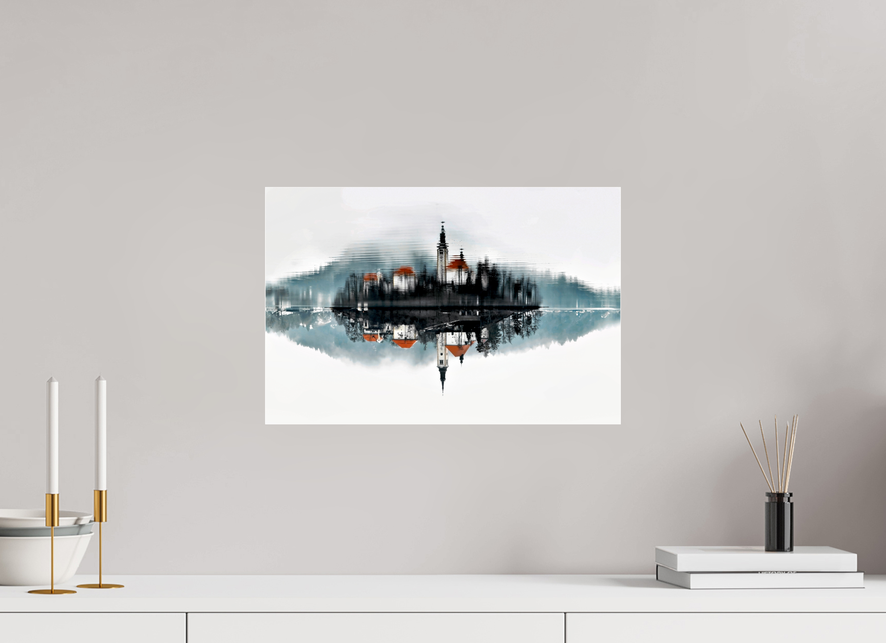 45 x 30 cm, Floating Metal Print Almost Real.