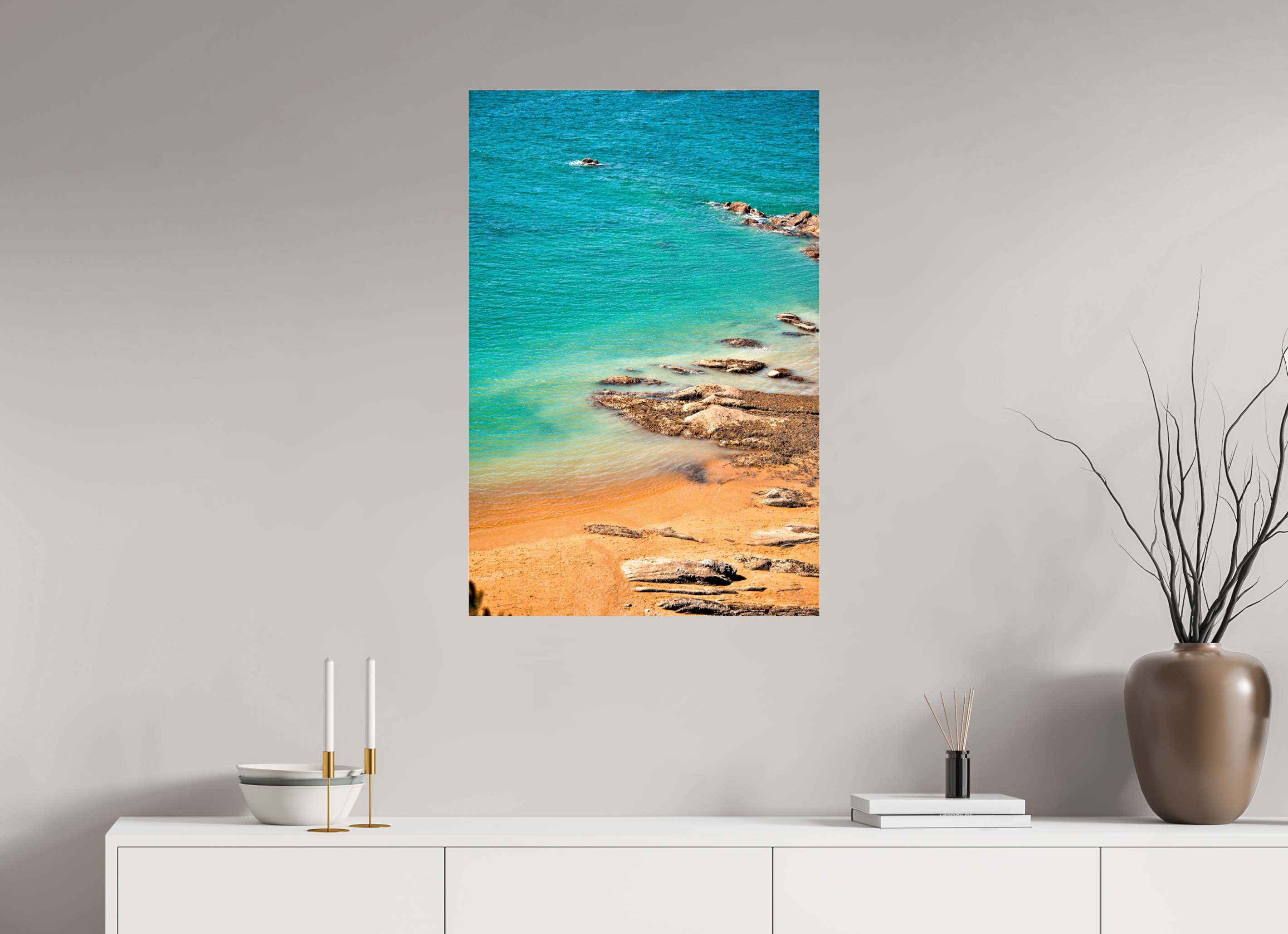 60 x 90 cm, Floating Metal Print Azure.
