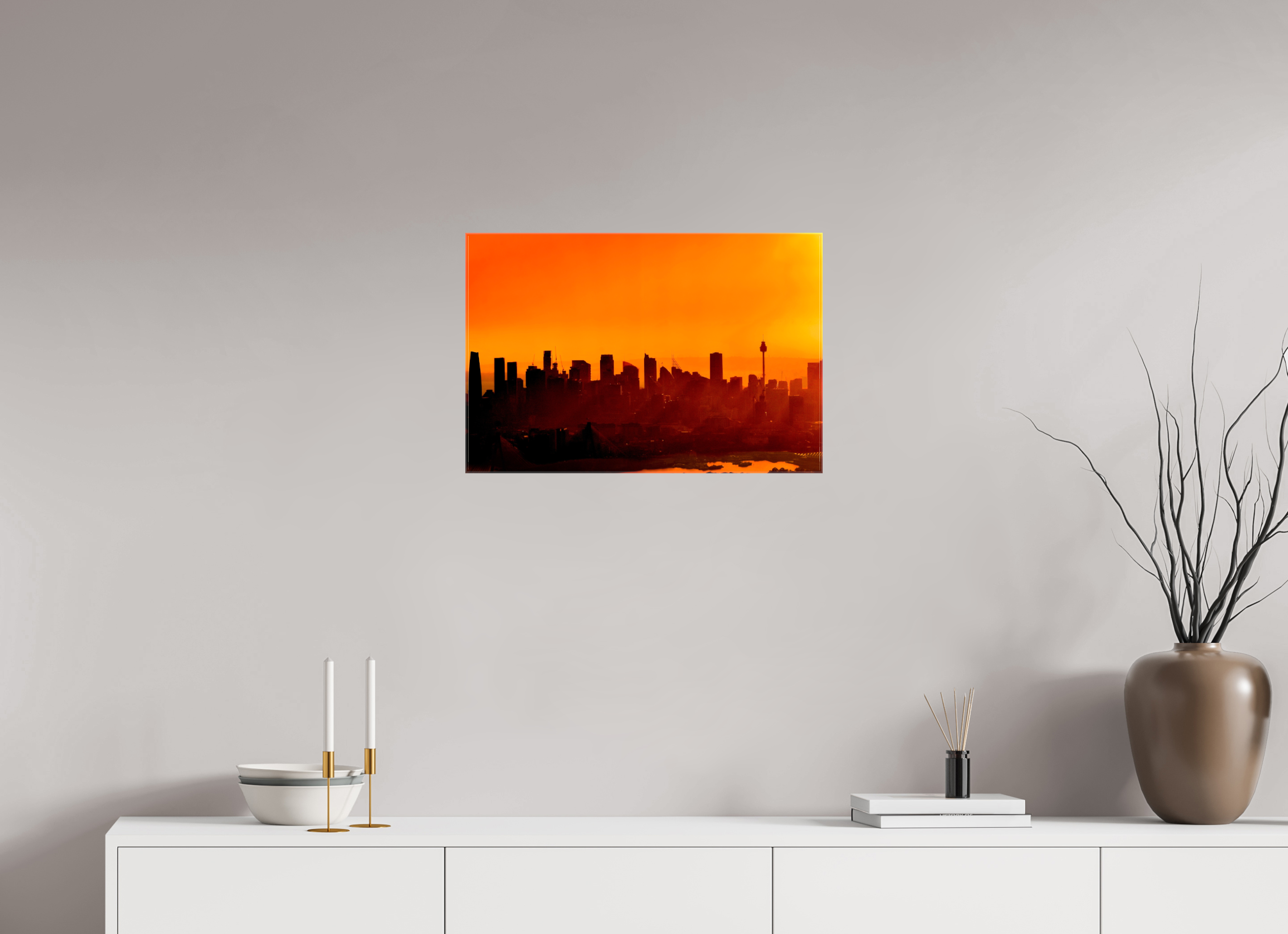 60 x 40 cm, Canvas Print Burning Silhouettes