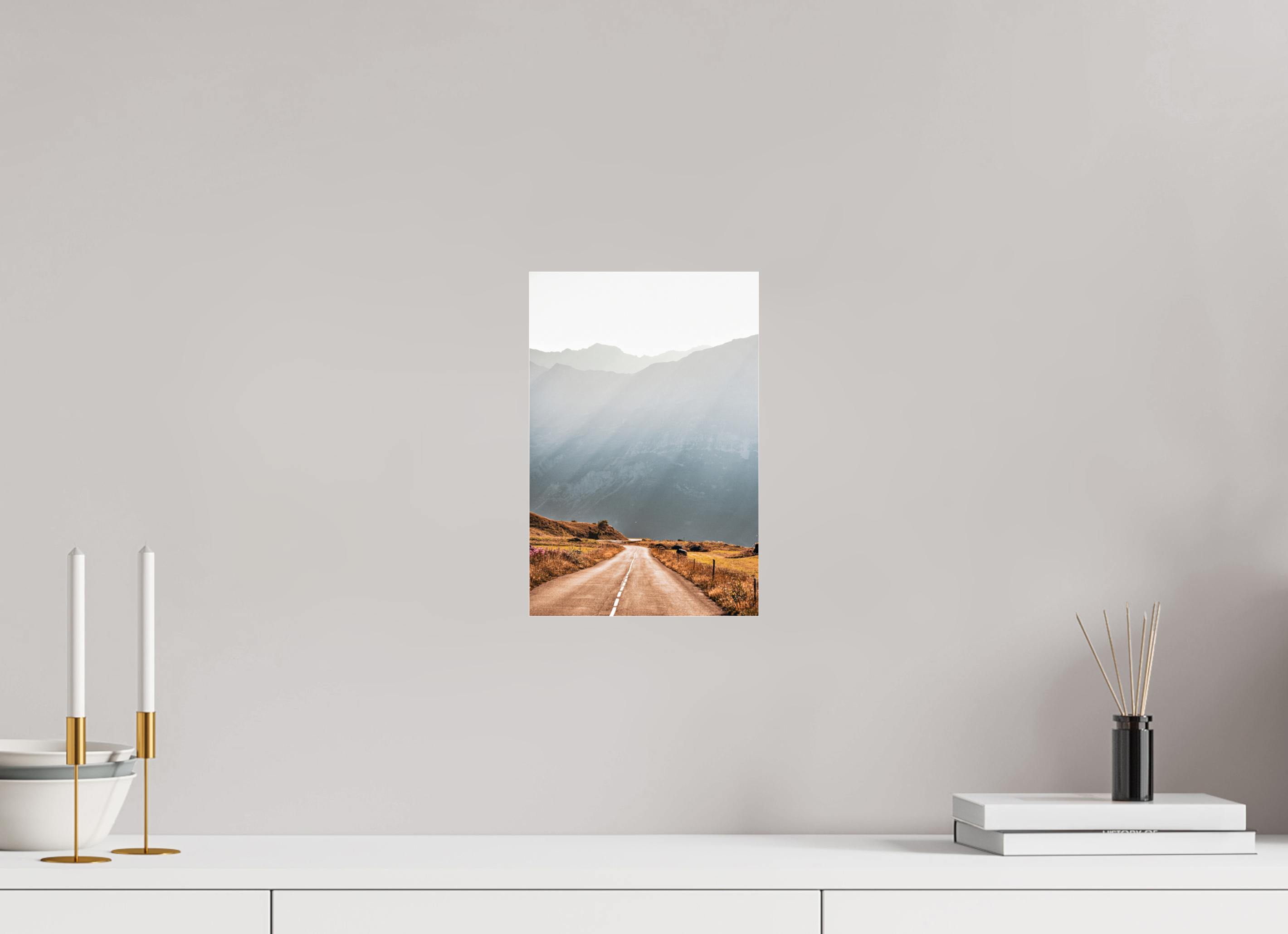 20 x 30 cm, Floating Metal Print Open Road.