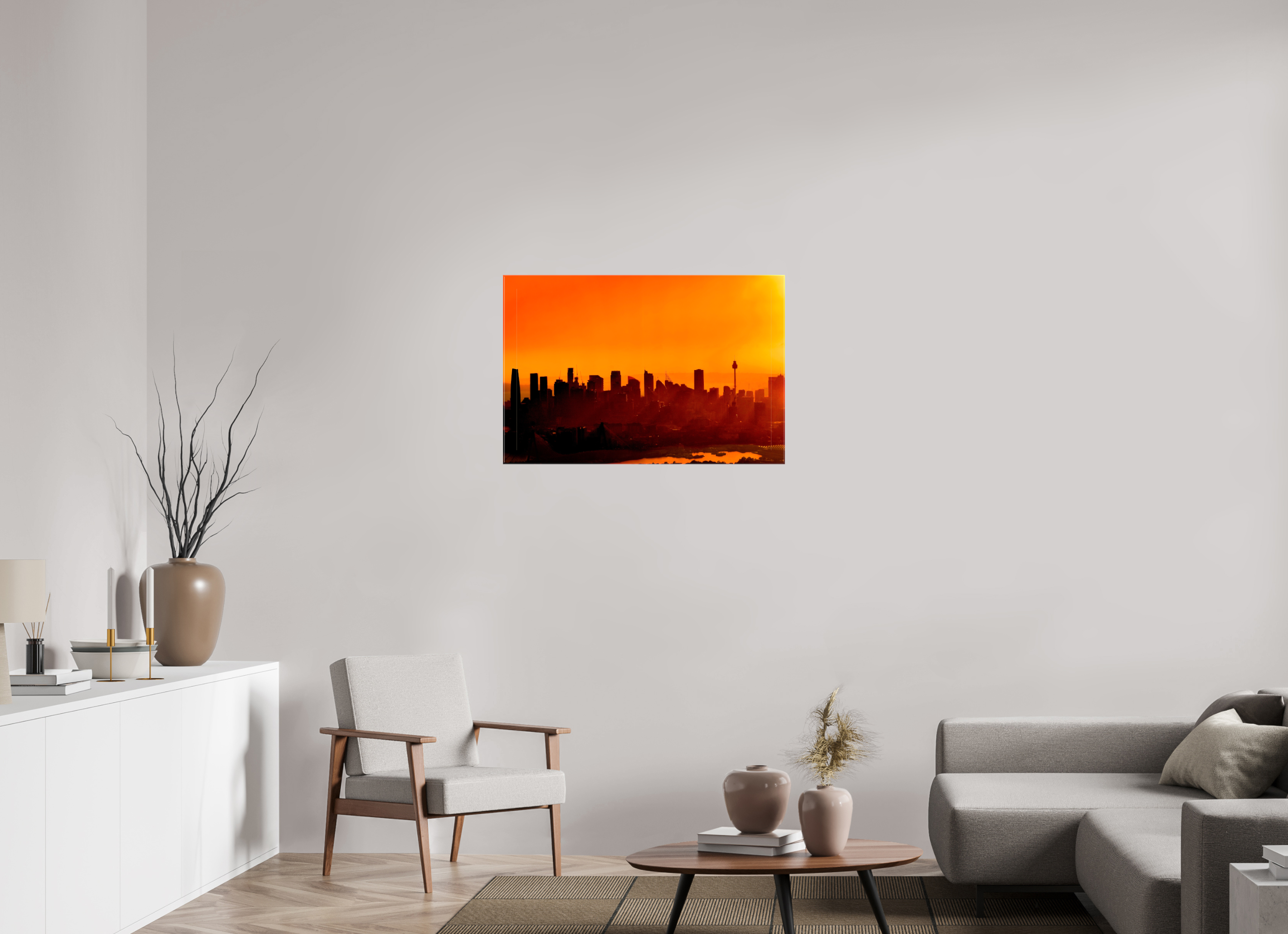 90 x 60 cm, Canvas Print Burning Silhouettes