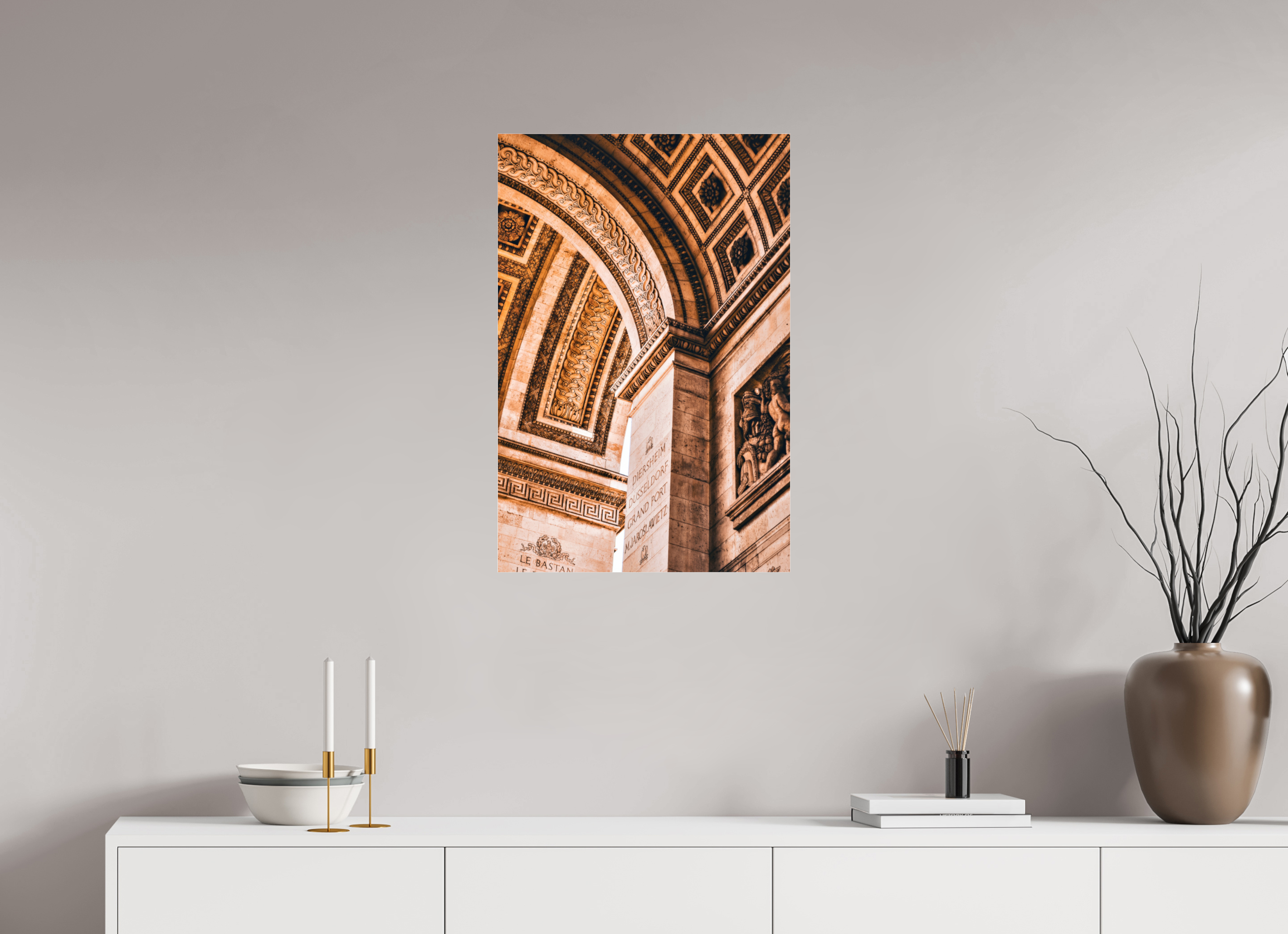 50 x 75 cm, Floating Metal Print Time.