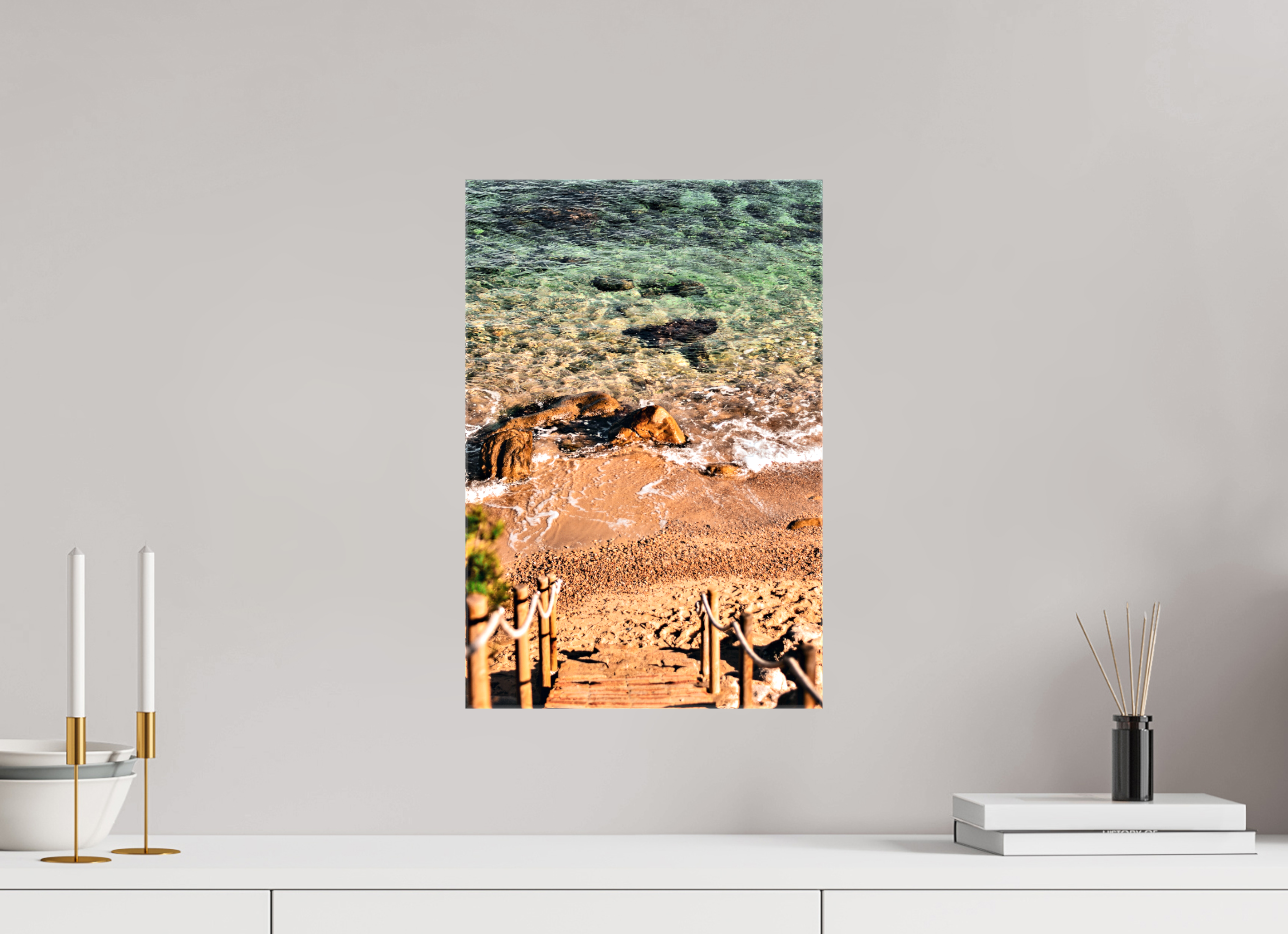 30 x 45 cm, Canvas Print Safe Shore.