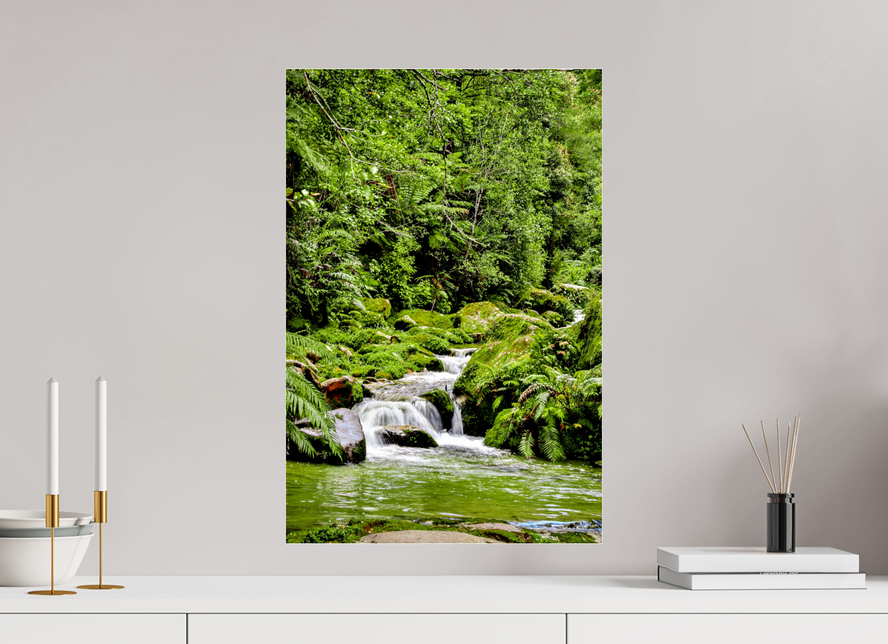 40 x 60 cm, Floating Metal Print Green Pause.