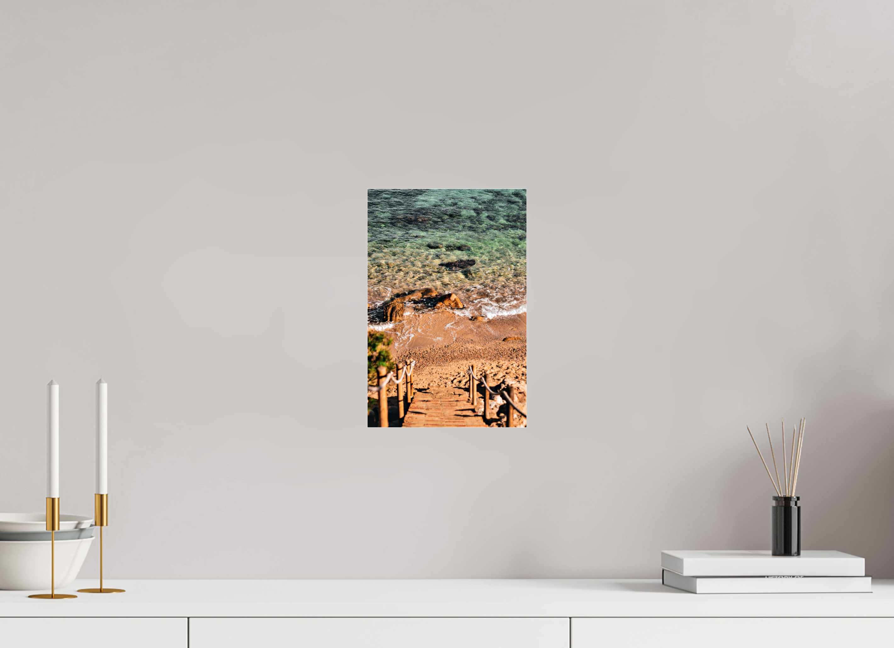 20 x 30 cm, Floating Metal Print Safe Shore.