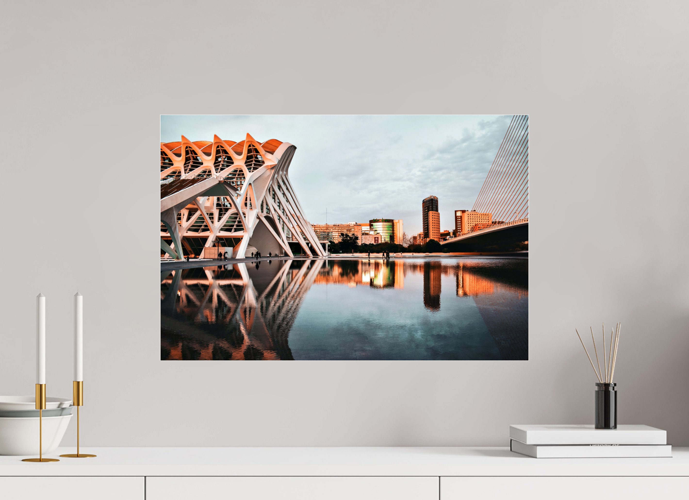 60 x 40 cm, Floating Metal Print Oh mirror.