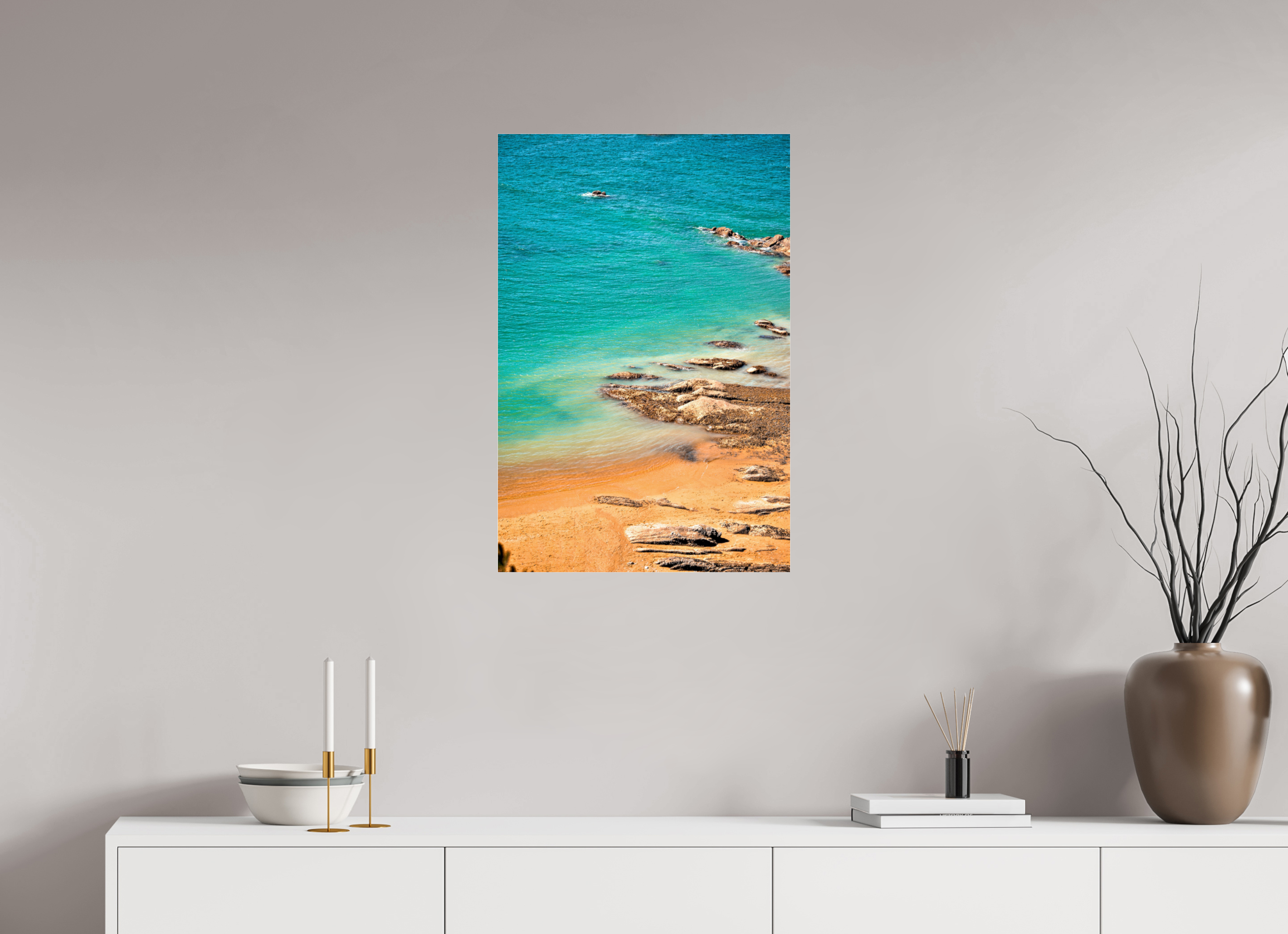 50 x 75 cm, Floating Metal Print Azure.