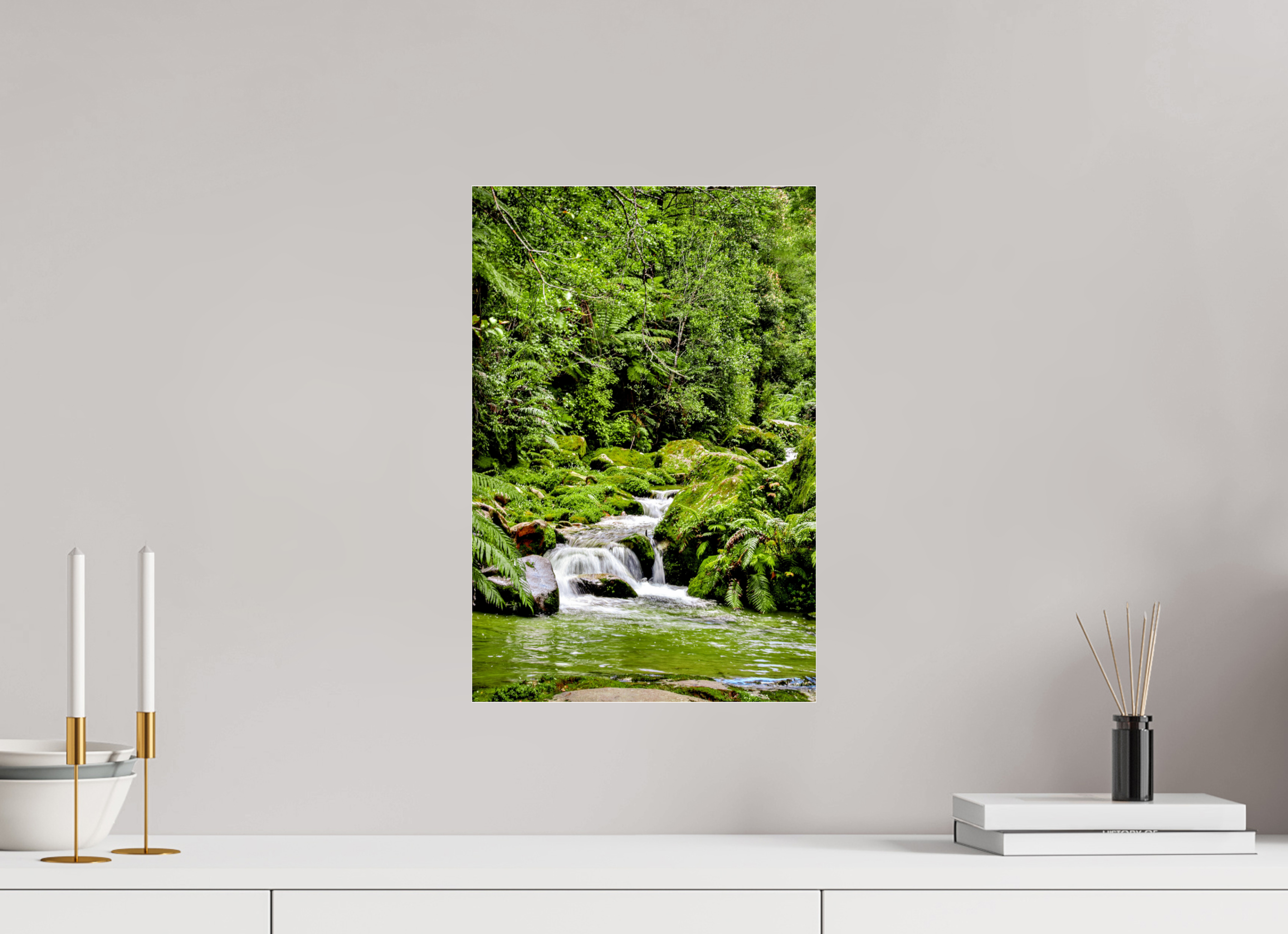 30 x 45 cm, Floating Metal Print Green Pause.