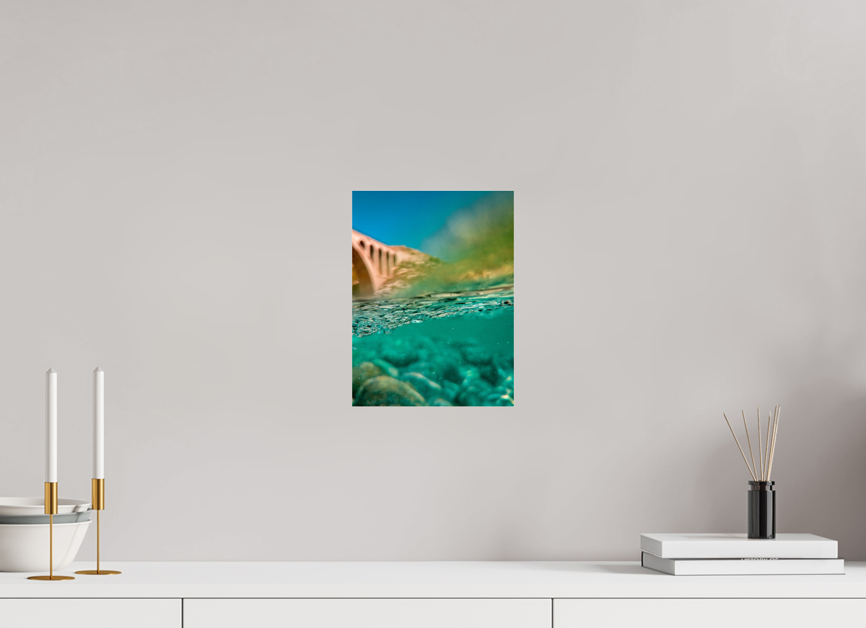 21 x 28 cm, Floating Metal Print Clear Water.