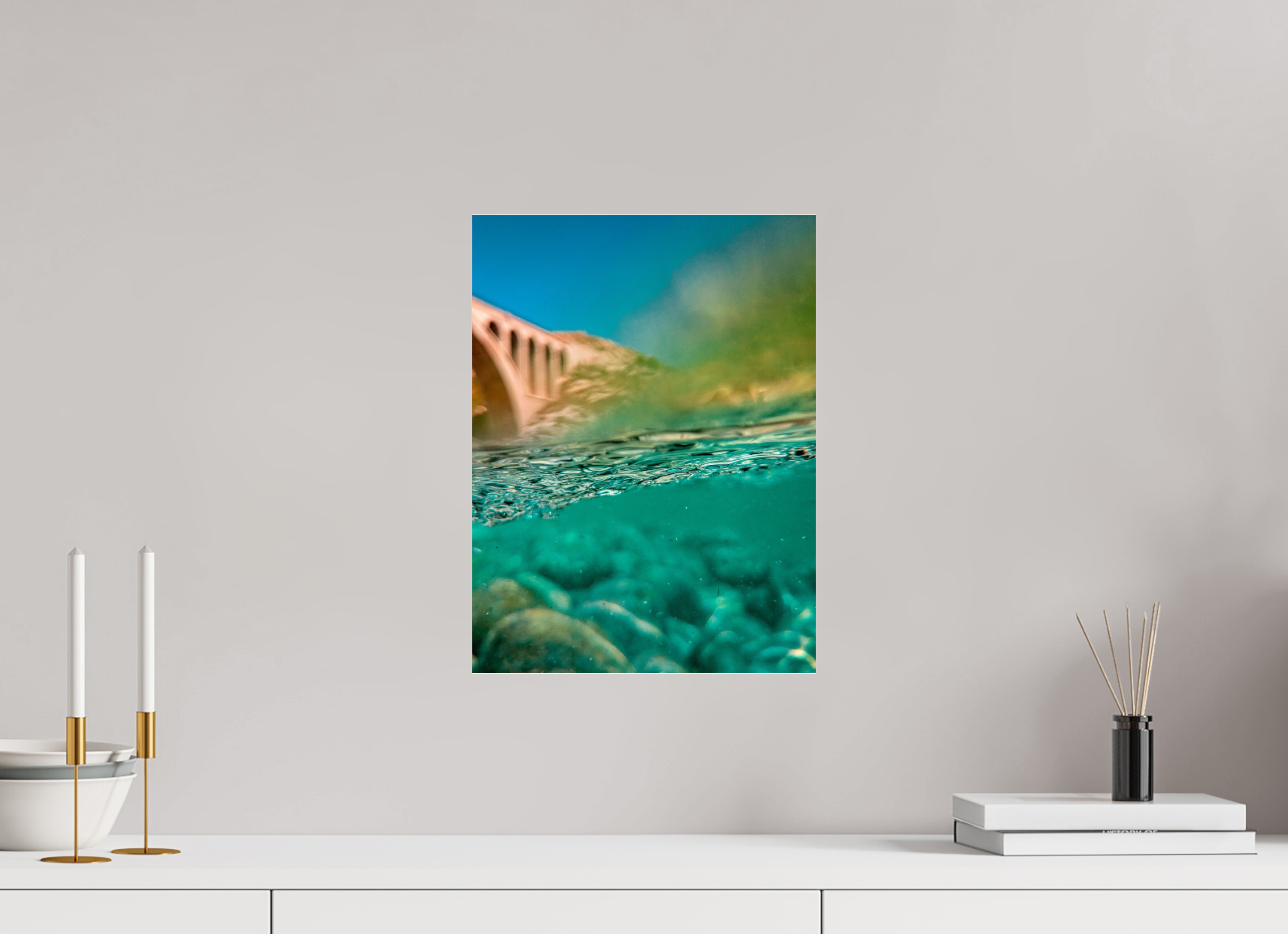 30 x 40 cm, Floating Metal Print Clear Water.