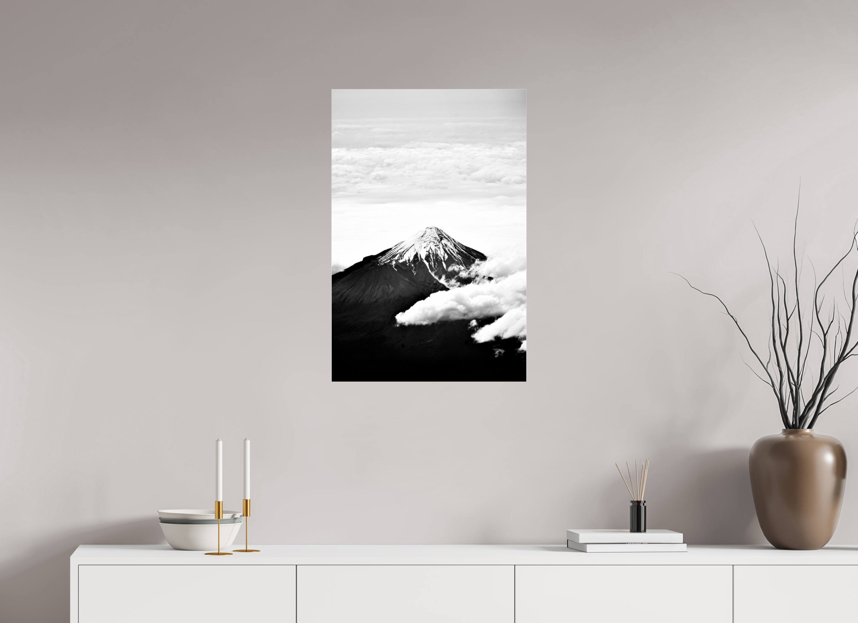 50 x 75 cm, Floating Metal Print Above the Clouds