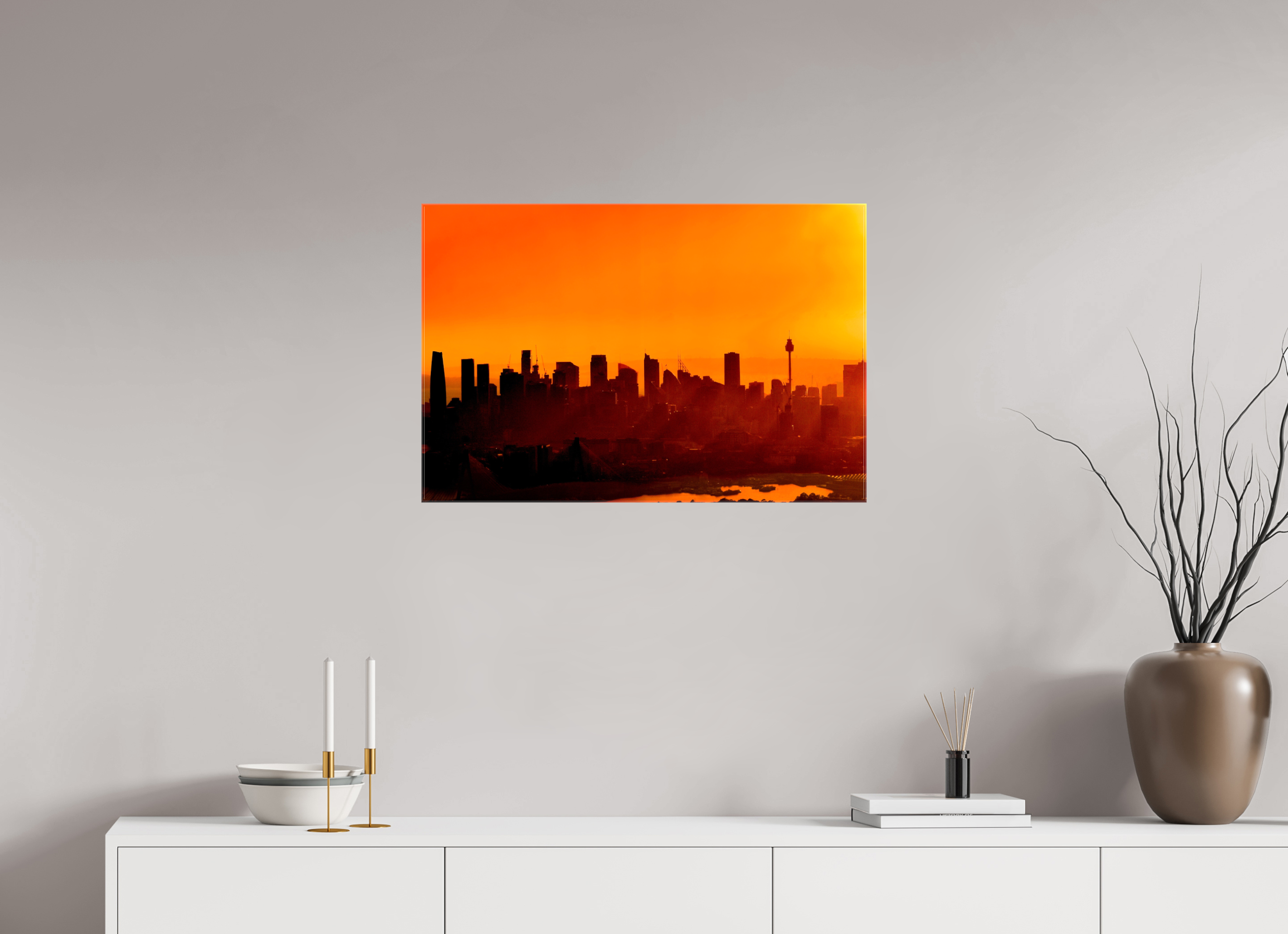 75 x 50 cm, Canvas Print Burning Silhouettes