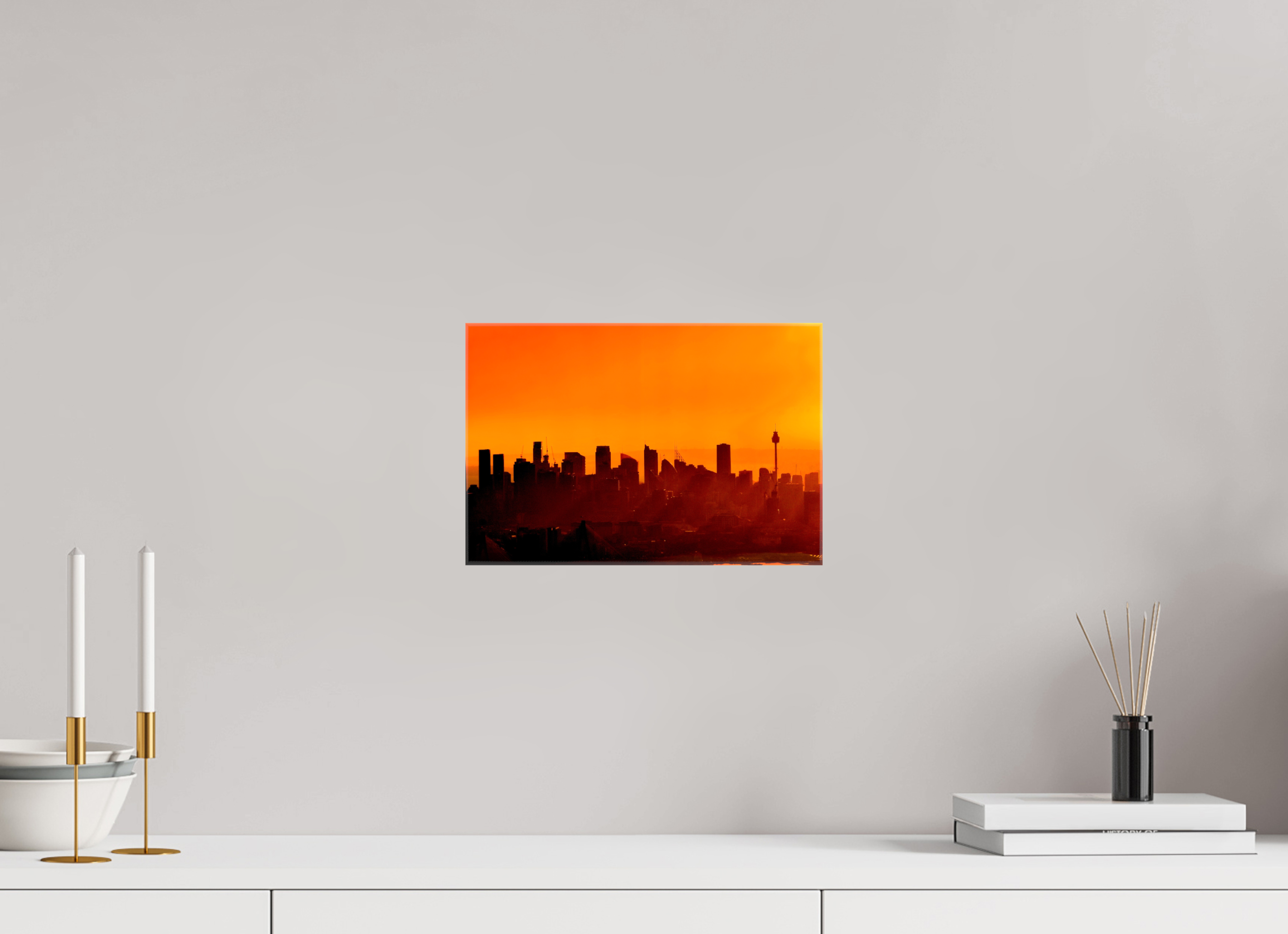 30 x 20 cm, Canvas Print Burning Silhouettes