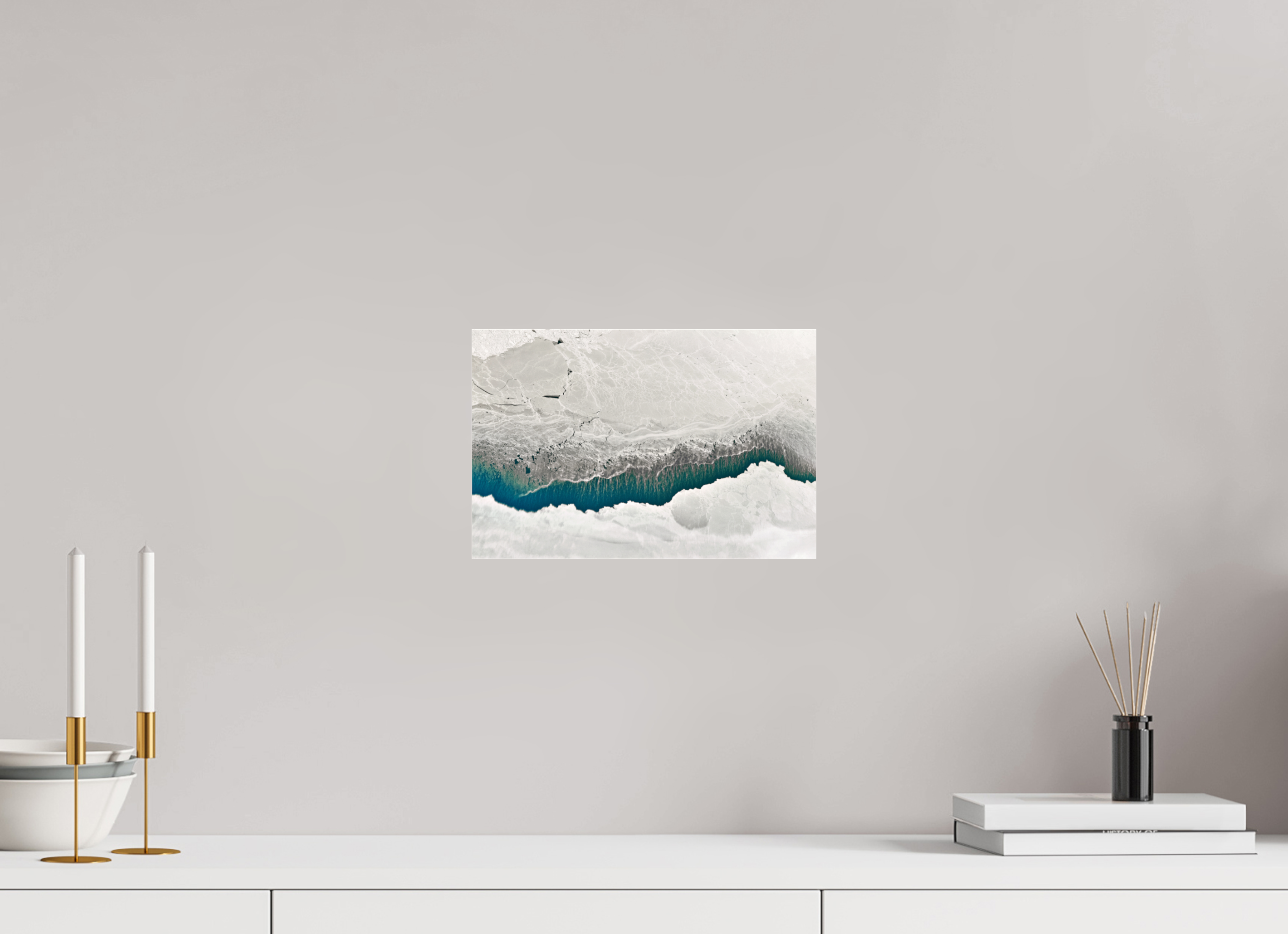 30 x 20 cm, Floating Metal Print Frozen breath.