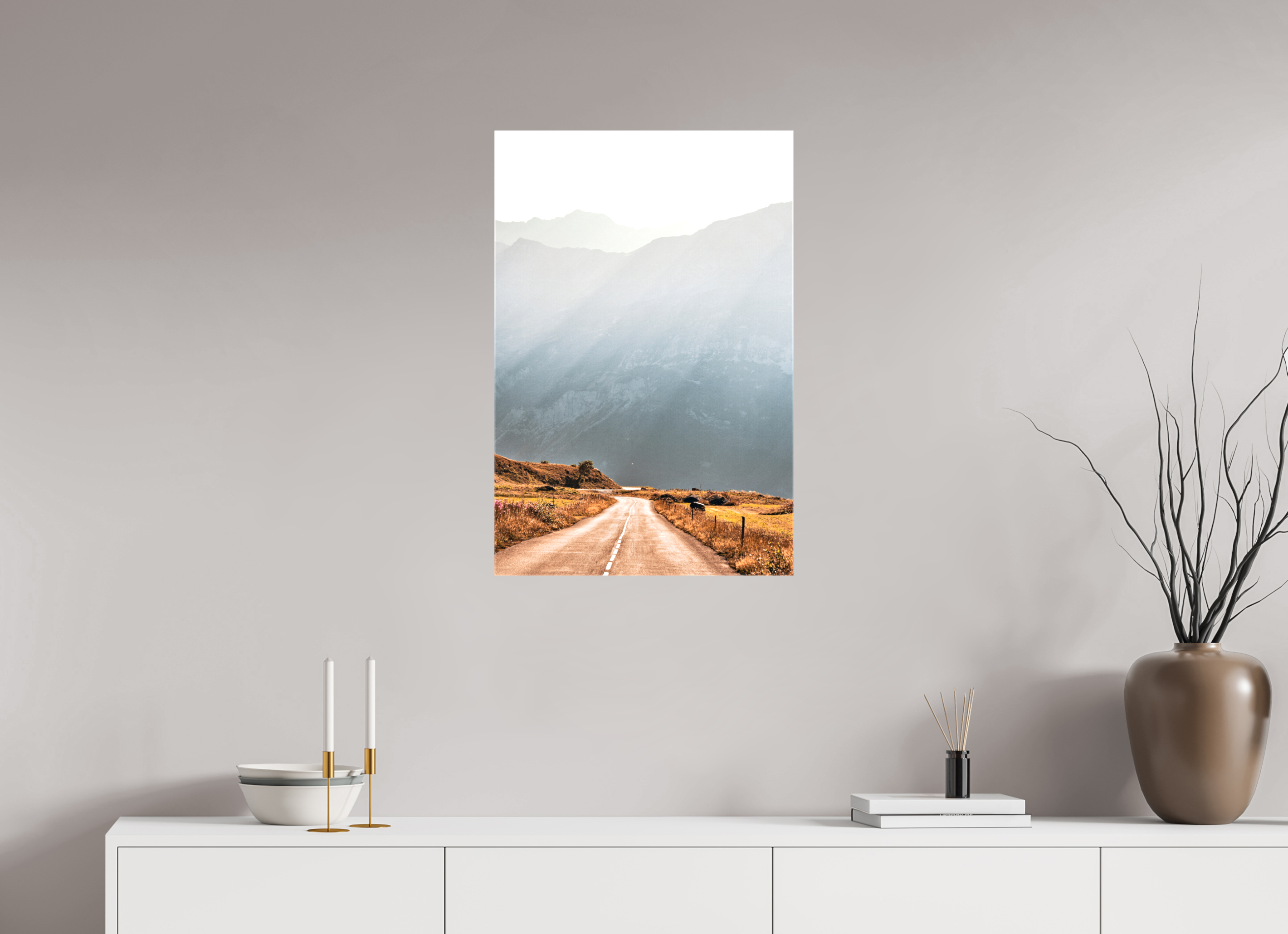 50 x 75 cm, Canvas Print Open Road.