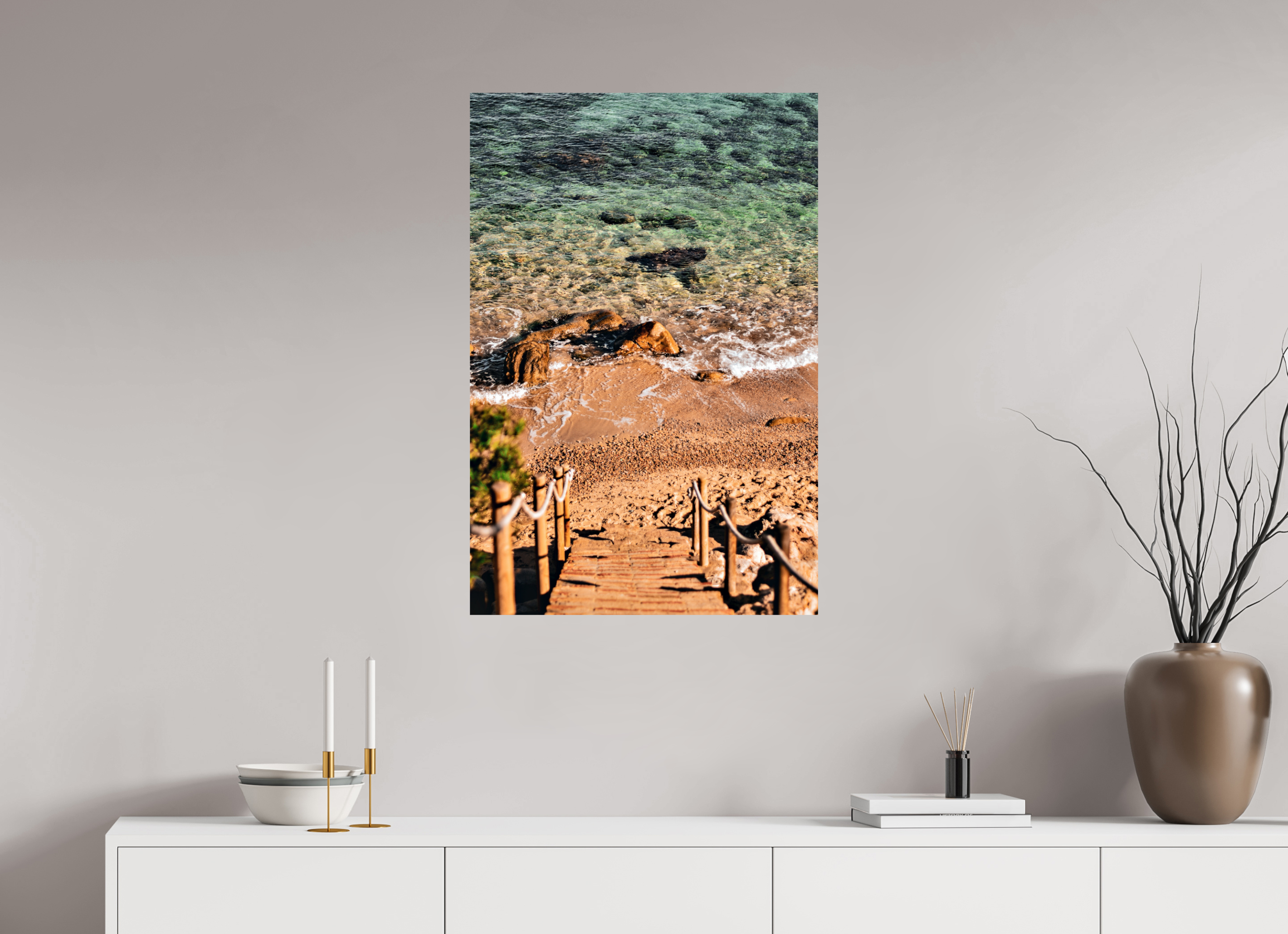 60 x 90 cm, Lustre Print Safe Shore.