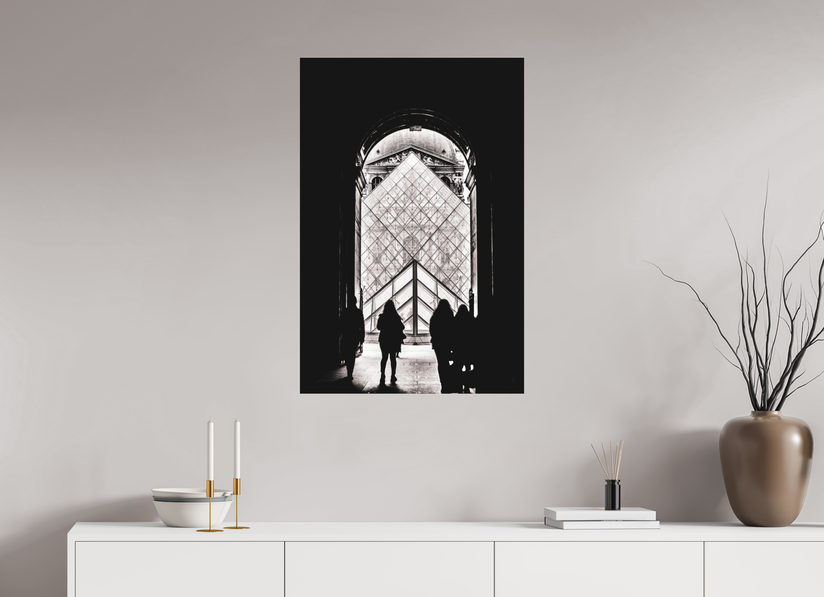 60 x 90 cm, Floating Metal Print The way in.